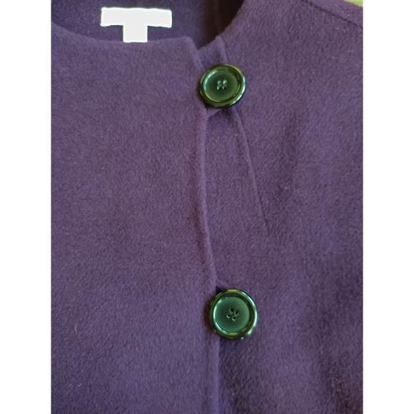 Charter Club Side Button Purple Wool Jacket Size 6 - Picture 7 of 8